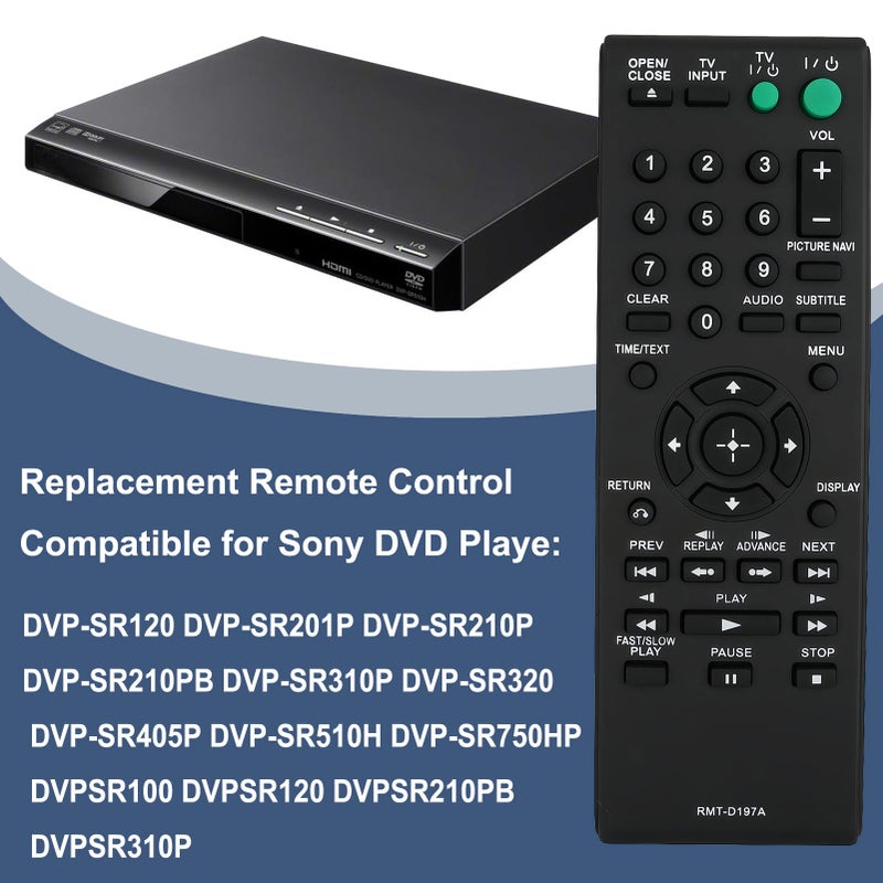 uehba Universal Replaced Remote Control fit for Sony DVD Player DVP-SR510H DVP-SR320 DVP-SR405P DVP-SR750HP DVPSR100 DVPSR120 DVPSR210PB DVPSR310P DVPSR320 DVPSR750HP - Image 3